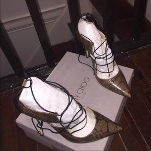 Beautiful snake skin shoes / heels by jimmy choo